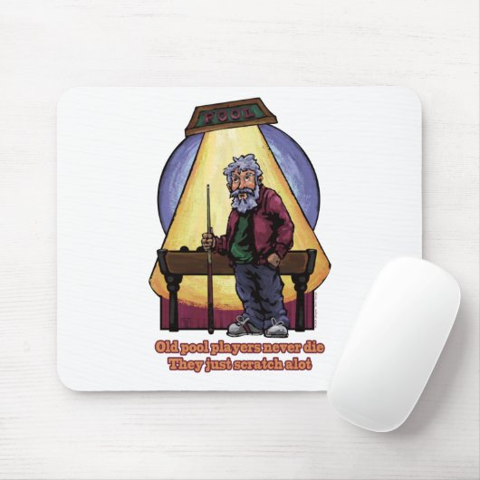 Alte Poolspieler Mousepad (Mit Mouse)