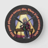 Alte Poolspieler Runde Wanduhr (Vorderseite)