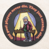 Alte Poolspieler Runder Pappuntersetzer (Vorderseite)