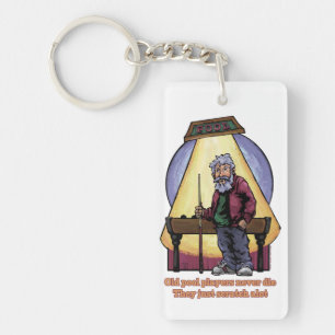 Alte Poolspieler Schlüsselanhänger