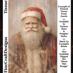 Alte Porträt-Dekoupage Weihnachtsmann DZ1RF Seidenpapier