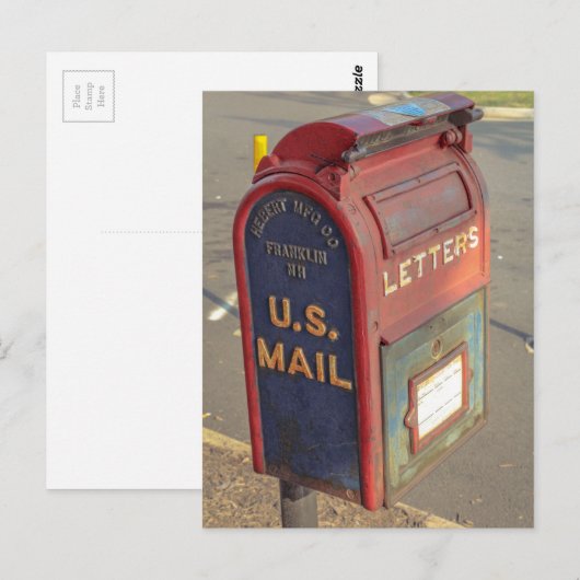 Alte Postbox Postkarte (Vorne/Hinten)