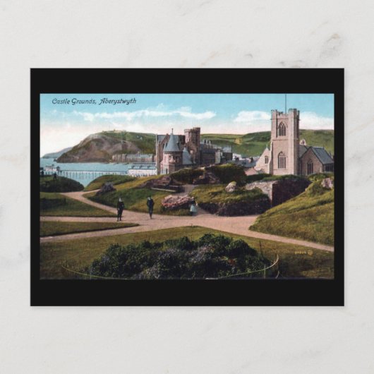 Alte Postkarte - Aberystwyth Burg (Vorderseite)