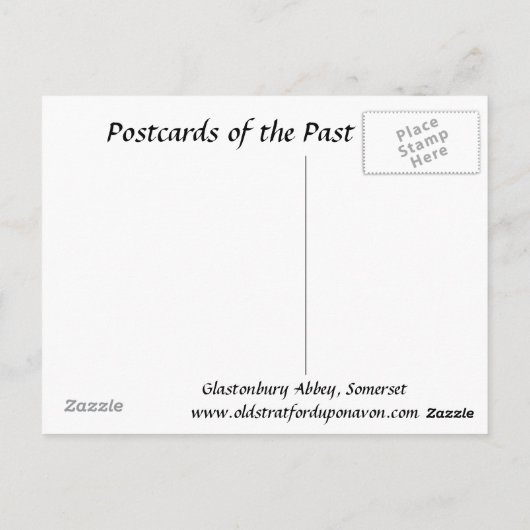 Alte Postkarte - Abtei Glastonbury (Rückseite)