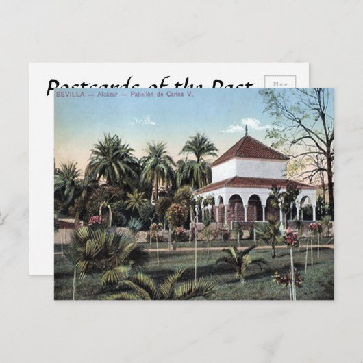 Alte Postkarte - Alcazar, Sevilla, Spanien (Vorne/Hinten)