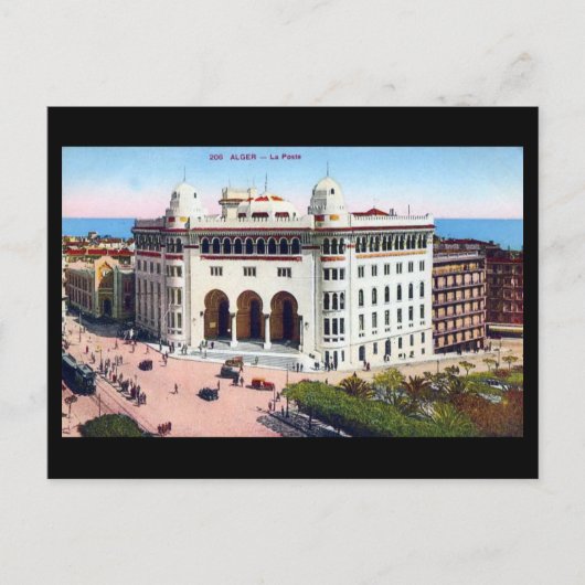 Alte Postkarte - Algier, Post (Vorderseite)