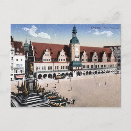 Alte Postkarte - Altes Rathaus, Leipzig (Vorderseite)