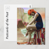 Alte Postkarte - Am Strand (Vorne/Hinten)