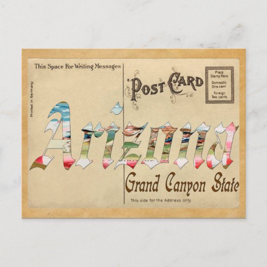 Alte Postkarte Arizona (Vorderseite)