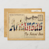 Alte Postkarte Arkansas Staat (Vorne/Hinten)