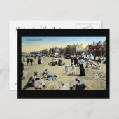 Alte Postkarte - auf dem Sand, Rhyl (Vorne/Hinten)