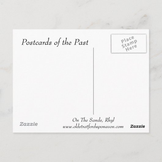 Alte Postkarte - auf dem Sand, Rhyl (Rückseite)