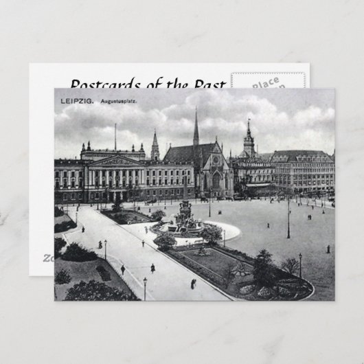 Alte Postkarte - Augustusplatz, Leipzig (Vorne/Hinten)
