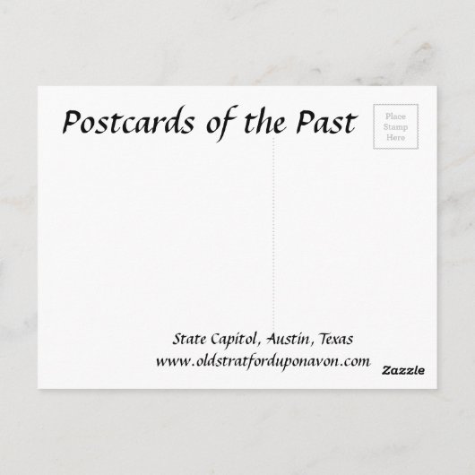 Alte Postkarte - Austin, Texas (Rückseite)