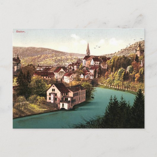 Alte Postkarte - Baden, Aargau, Schweiz (Vorderseite)