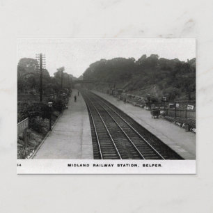 Alte Postkarte - Bahnhof, Belper, Derbyshire