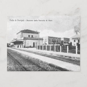 Alte Postkarte - Bahnhof Pompei