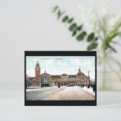 Alte Postkarte - Bahnhof, Wiesbaden, Deutschland (Stehend Vorderseite)