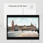 Alte Postkarte - Bahnhof, Wiesbaden, Deutschland (Vorne/Hinten)