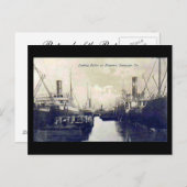 Alte Postkarte, Baumwolle beladen, Savannah, Georg Postkarte (Vorne/Hinten)