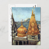 Alte Postkarte - Benares (Varanasi), Indien (Vorne/Hinten)