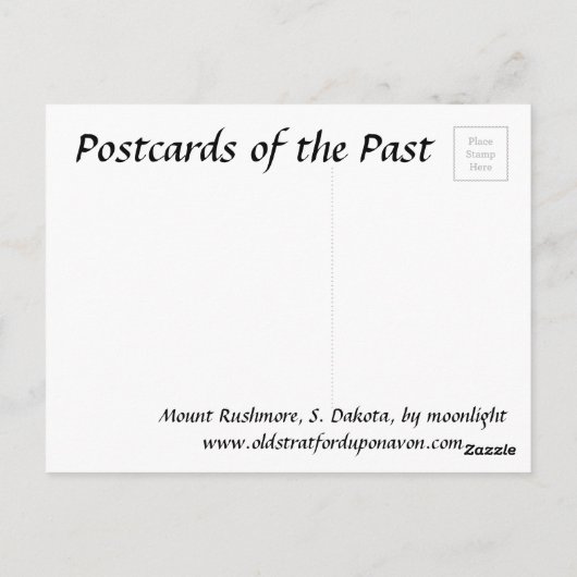 Alte Postkarte - Berg Rushmore, S Dakota (Rückseite)