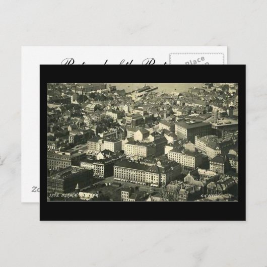 Alte Postkarte, Bergen, Norwegen, 1937 Postkarte (Vorne/Hinten)