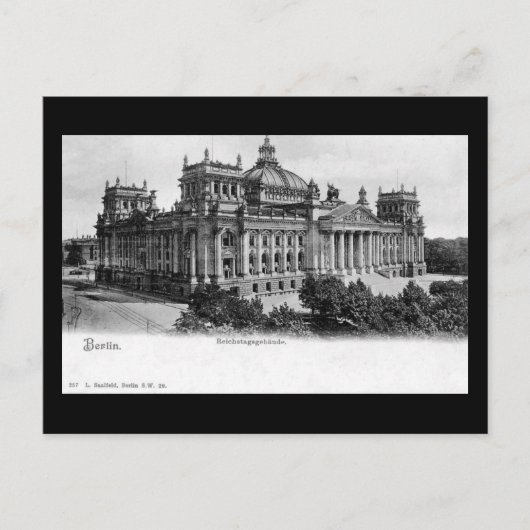 Alte Postkarte, Berlin, Reichstag Postkarte (Vorderseite)
