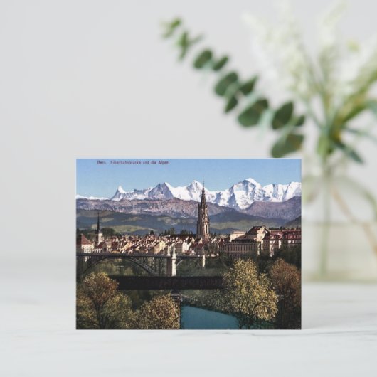 Alte Postkarte - Bern und die Alpen, Schweiz (Stehend Vorderseite)