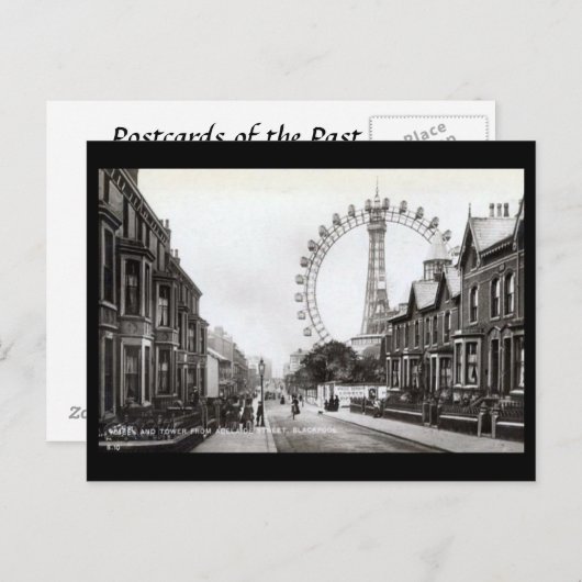 Alte Postkarte - Blackpool, Lancashire (Vorne/Hinten)