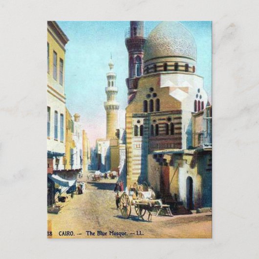 Alte Postkarte - Blaue Moschee, Kairo, Ägypten (Vorderseite)