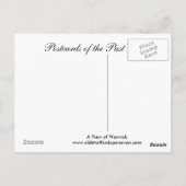 Alte Postkarte, Blick auf Warwick Postkarte (Rückseite)