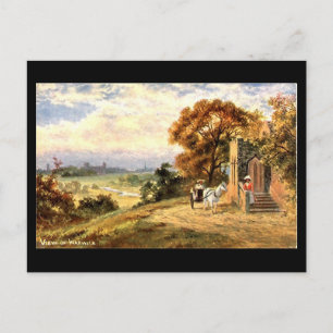 Alte Postkarte, Blick auf Warwick Postkarte