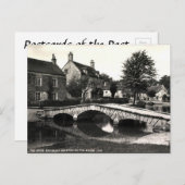 Alte Postkarte - Bourton auf dem Wasser. Glos (Vorne/Hinten)