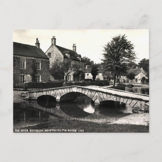 Alte Postkarte - Bourton auf dem Wasser. Glos (Vorderseite)