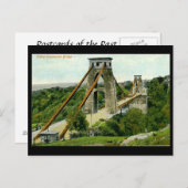 Alte Postkarte - Bristol, Clifton Suspension Bridg (Vorne/Hinten)