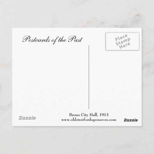 Alte Postkarte - Bronx, Rathaus, 1913 (Rückseite)