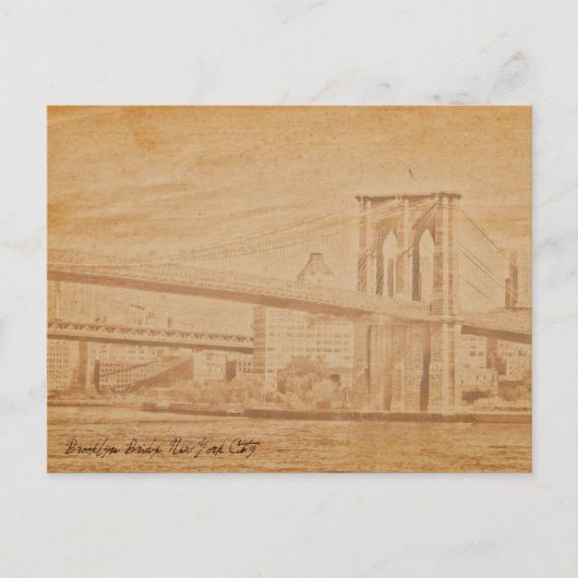 alte Postkarte Brooklyn Bridge (Vorderseite)
