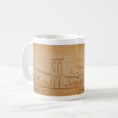 alte Postkarte Brooklyn-Brücke Kaffeetasse (Vorderseite Links)