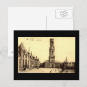 Alte Postkarte, Brügge Postkarte (Vorne/Hinten)