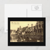 Alte Postkarte, Brügge Postkarte (Vorne/Hinten)