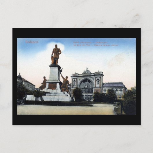 Alte Postkarte - Budapest Ostbahnhof (Vorderseite)
