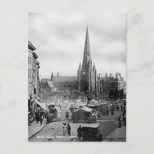 Alte Postkarte - Bull Ring, Birmingham (Vorderseite)