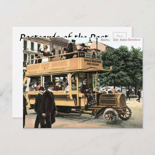Alte Postkarte - Bus, Berlin (Vorne/Hinten)