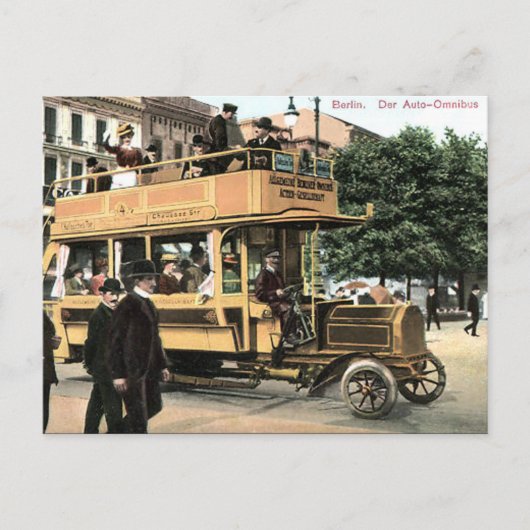 Alte Postkarte - Bus, Berlin (Vorderseite)
