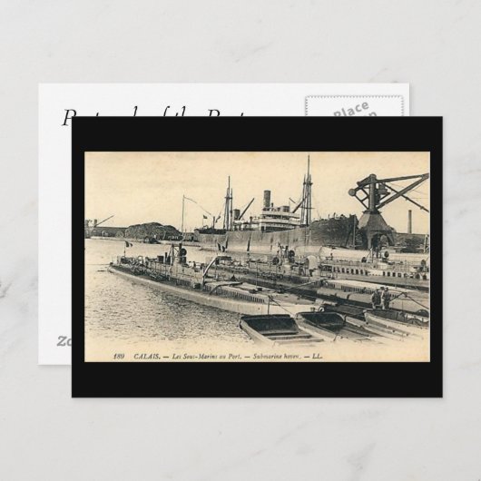 Alte Postkarte - Calais, U-Boote (Vorne/Hinten)