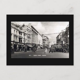 Alte Postkarte, Cardiff, Queen Street Postkarte