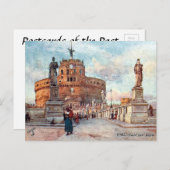Alte Postkarte - Castel Sant'Angelo, Rom (Vorne/Hinten)