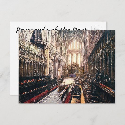 Alte Postkarte - Chor, Ely Cathedral (Vorne/Hinten)
