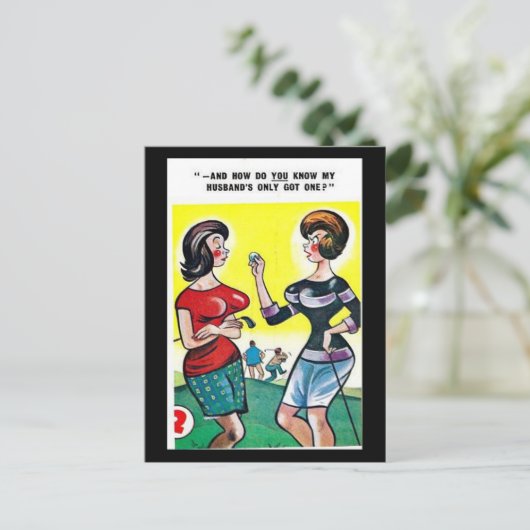 Alte Postkarte - Comic - Golf (Stehend Vorderseite)